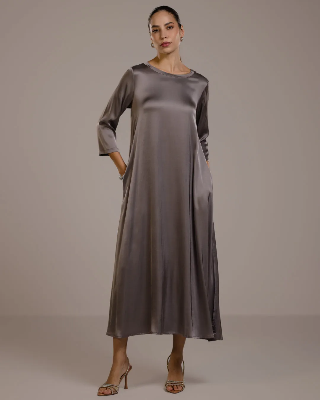 Dahlia Satin Dress | Mink