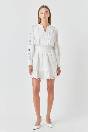 Lace Trim Mini Dress