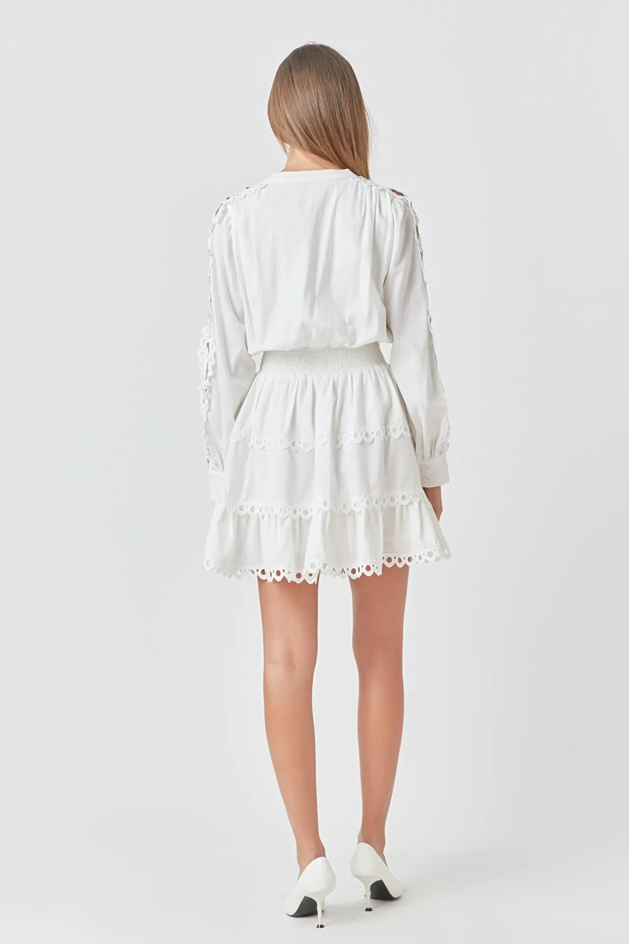 Lace Trim Mini Dress
