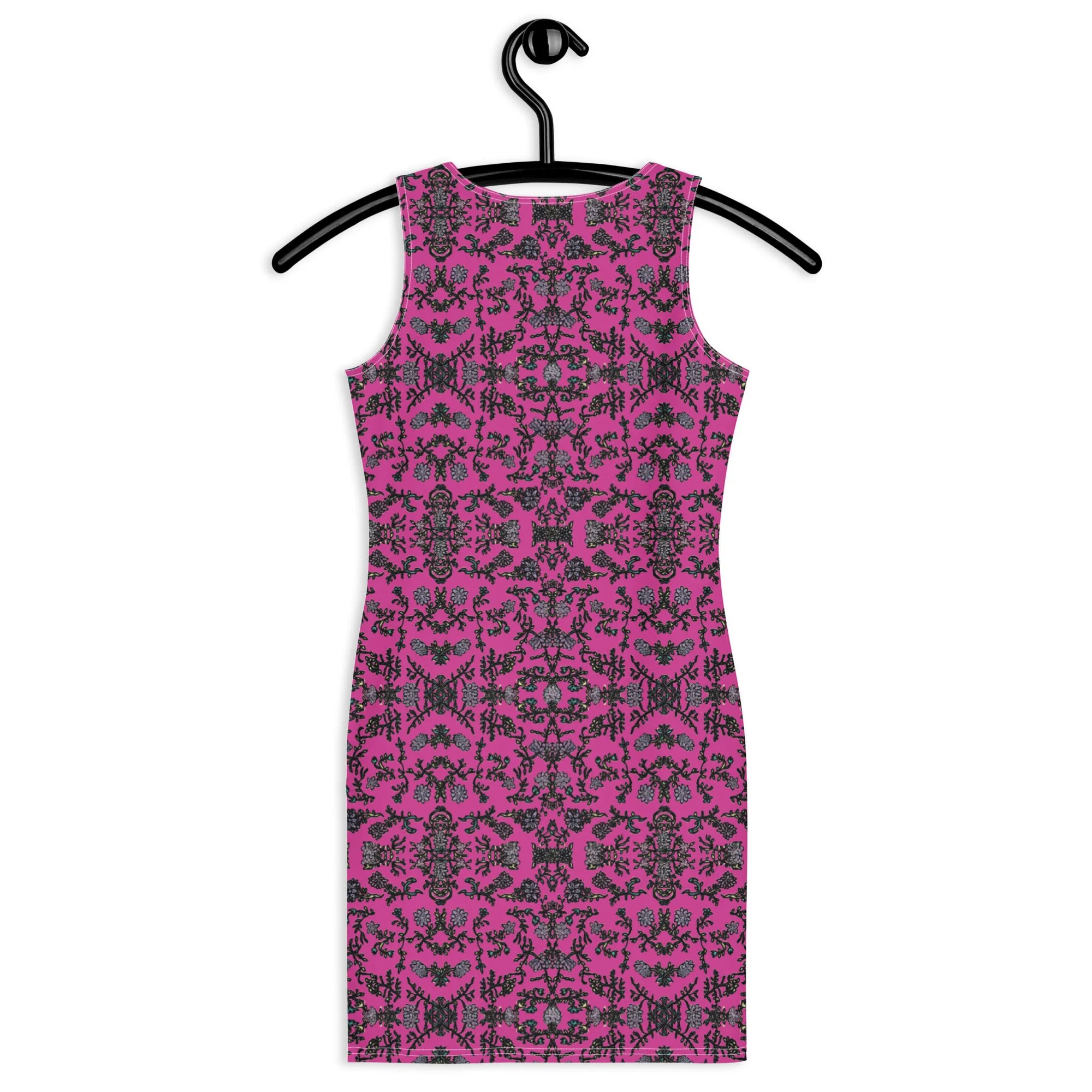 Pink Floral Print Sleeveless Dress, Flower Print Elegant Women's Long Comfy Causal Dress- Made in USA/EU/MX
