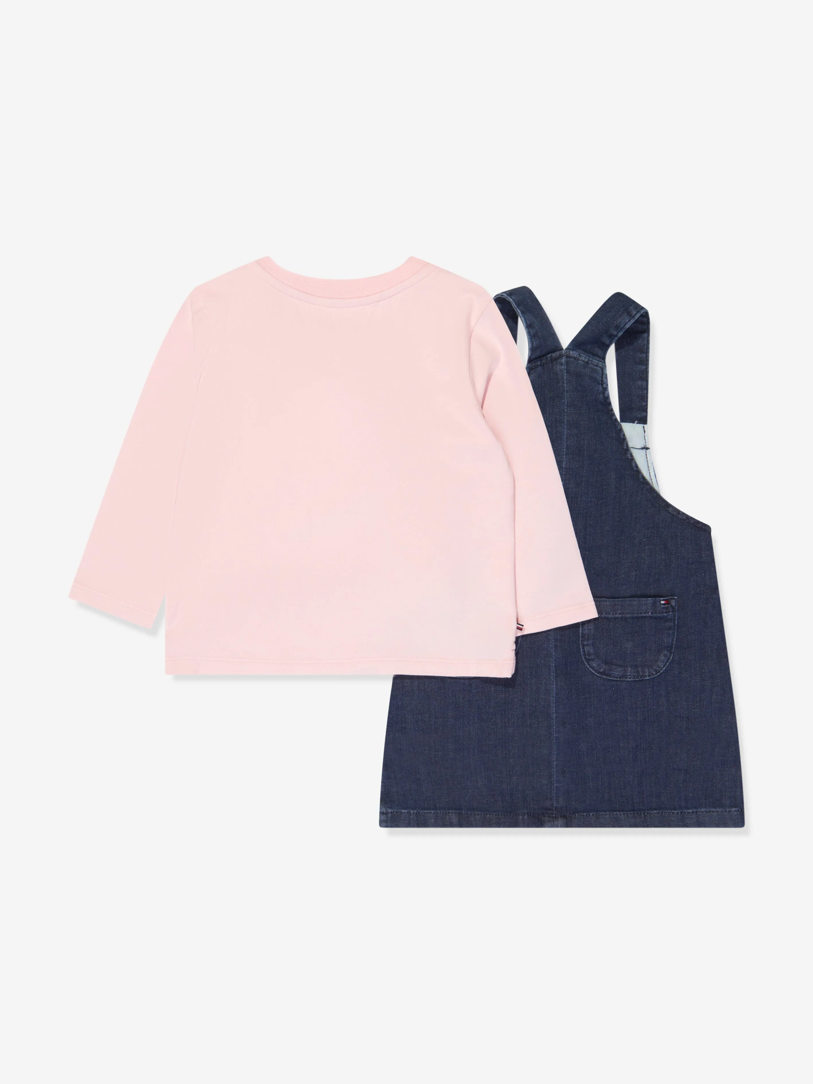 Tommy Hilfiger Baby Girls Dungaree Dress Set in Pink